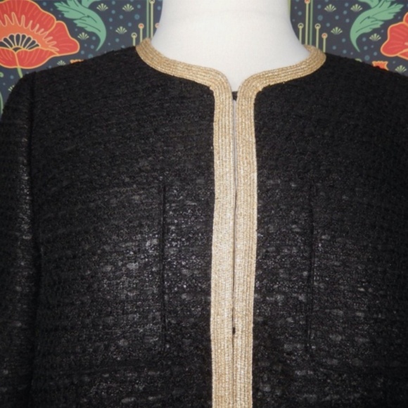 J. Crew Black Lacquered Tweed Jacket 2 Nwt - Picture 4 of 6